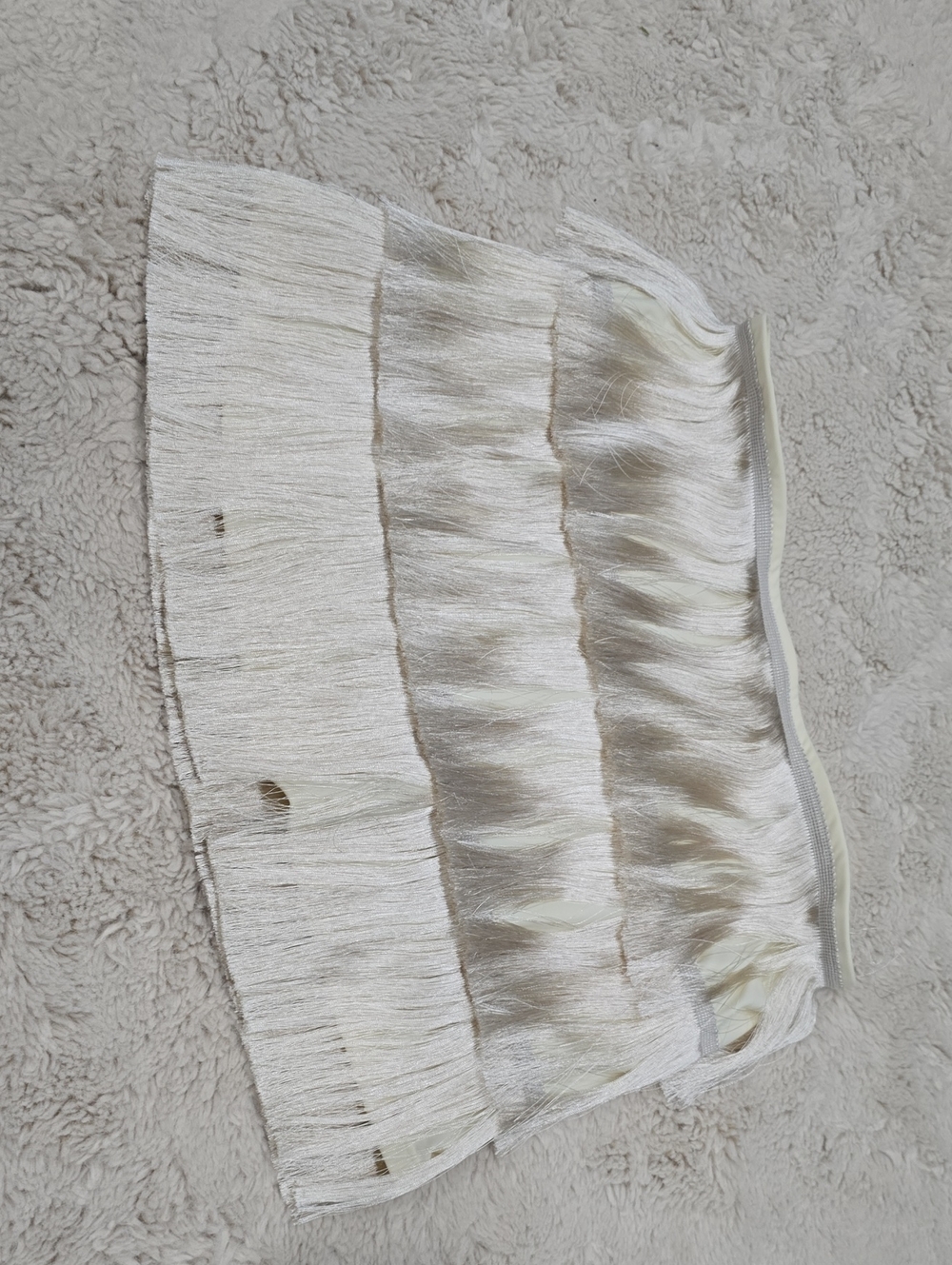 Ivory Fringe Mini Skirt - Women's